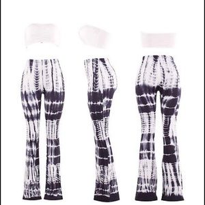 tie dye flare pants blue